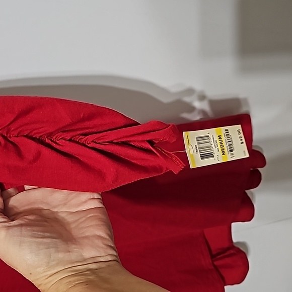 Medium Style & Co. Red Sequence Tunic Top - Picture 5 of 8